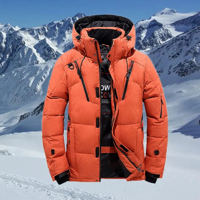 Snygg Skid Pufferjacka med Huva för Herr | Perfekt för Höst/Vinter