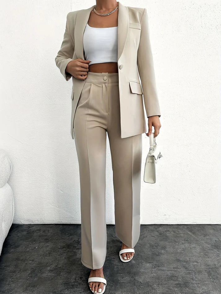 Stilft Enfärgad Mode Blazer-Set För Kvinnor | För Alla Tillfällen