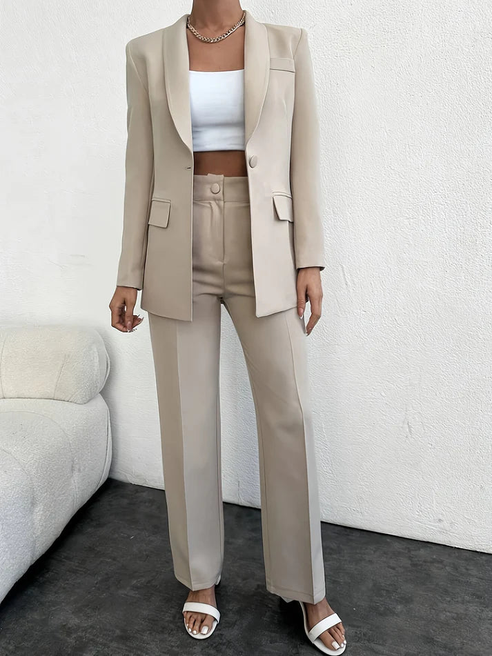 Stilft Enfärgad Mode Blazer-Set För Kvinnor | För Alla Tillfällen