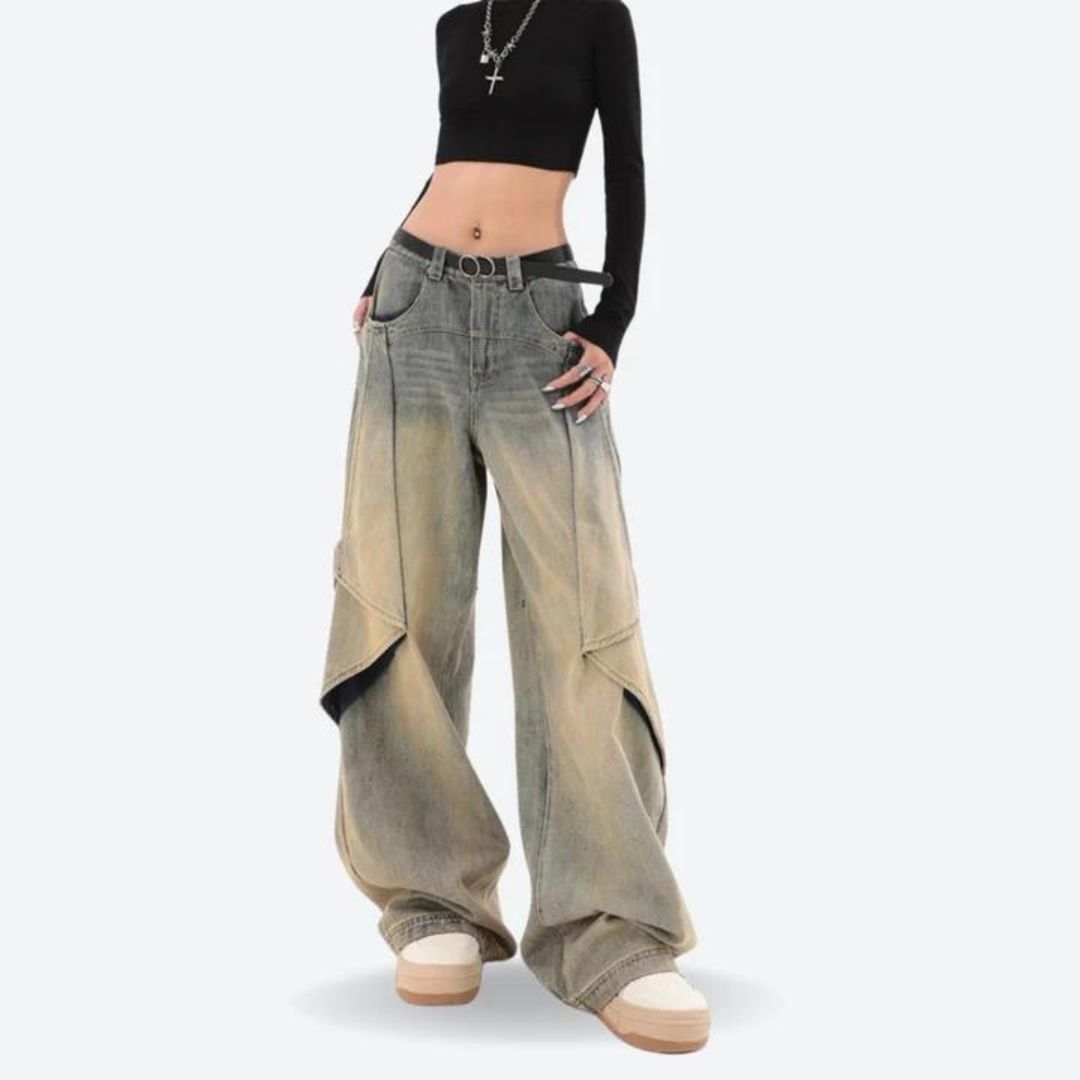 Stilsamma lager på lager baggy denimbyxor för kvinnor | Perfekt för Alla Säsonger