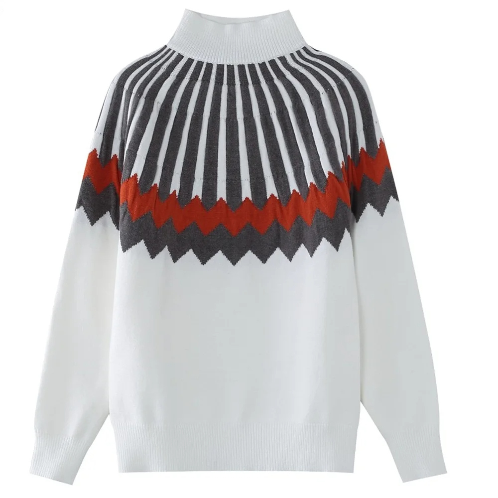 Eleganta Geometrisk Tröja för Dam | Perfekt för Höst/Vinter