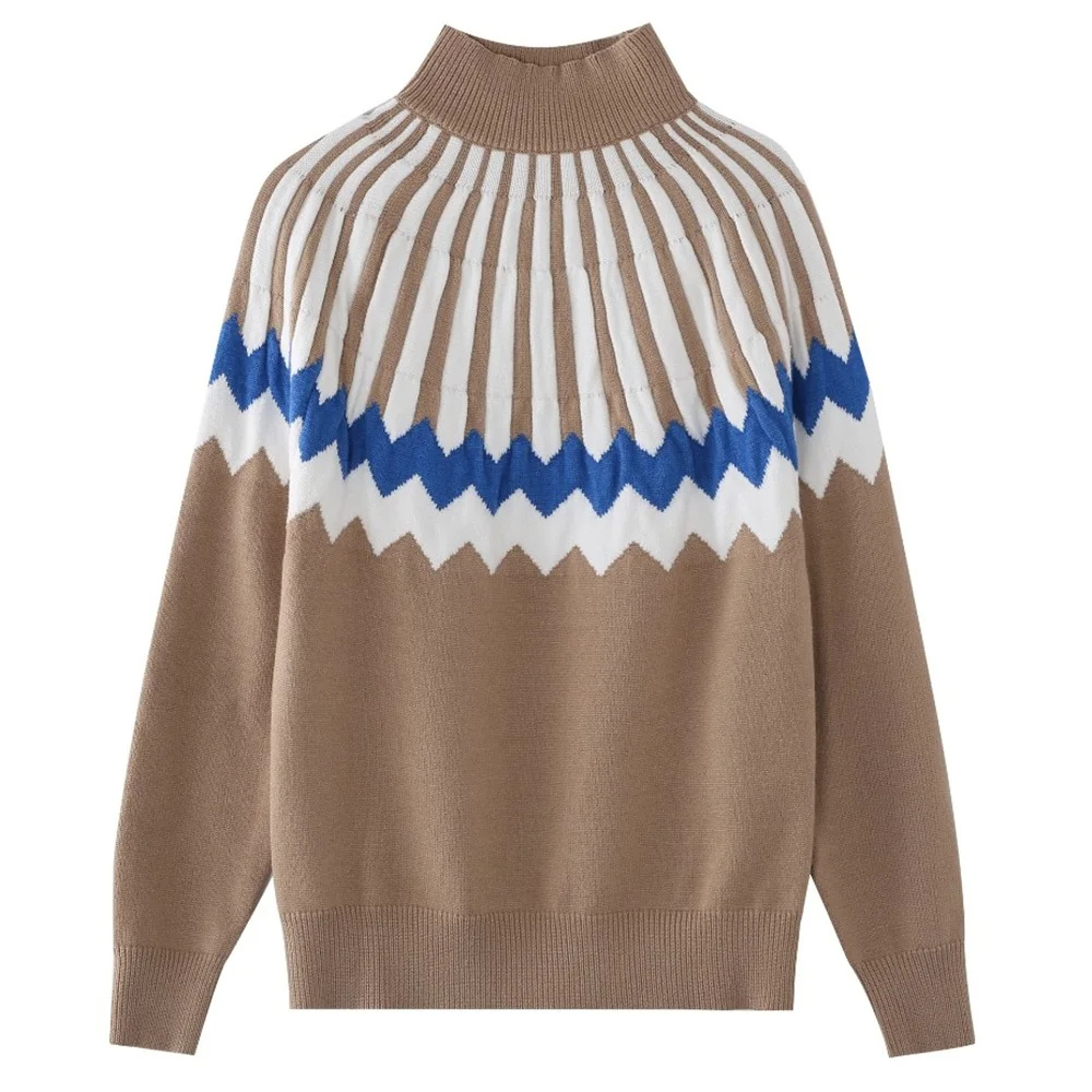 Eleganta Geometrisk Tröja för Dam | Perfekt för Höst/Vinter
