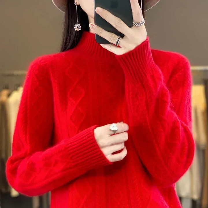 Stilren Kabel Turtleneck Tröja för Dam | Perfekt för Höst/Vinter