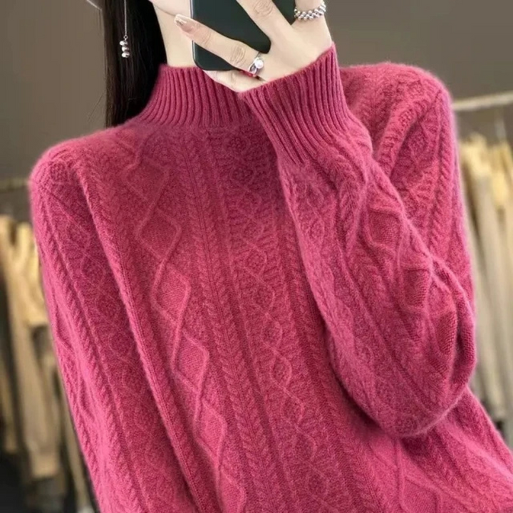 Stilren Kabel Turtleneck Tröja för Dam | Perfekt för Höst/Vinter