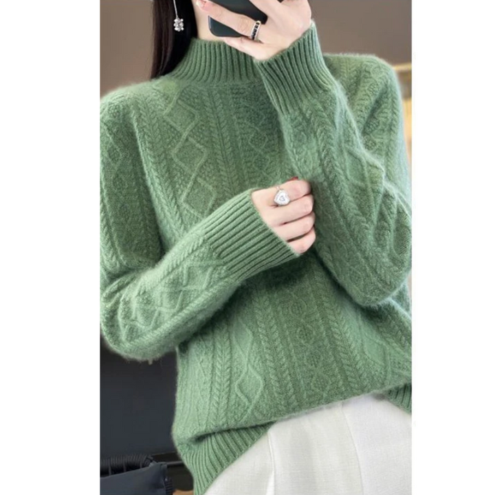 Stilren Kabel Turtleneck Tröja för Dam | Perfekt för Höst/Vinter