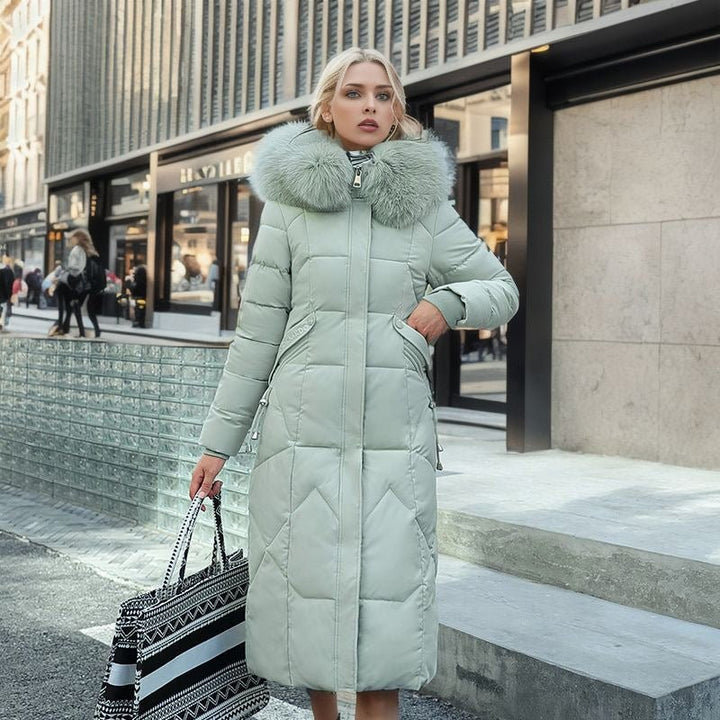 Elegant Stilren Lång Dunjacka För Damer | Perfekt för Höst/Vinter