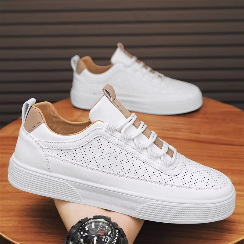 Snygga Vita Sneakers med Tjock Sula för Herr | Perfekt för Alla Säsonger