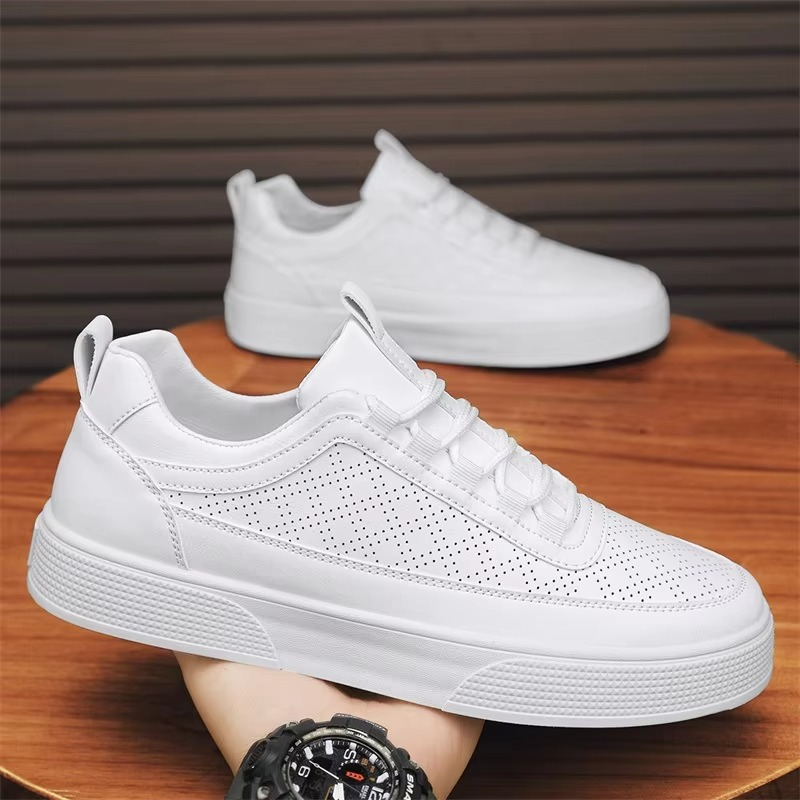 Snygga Vita Sneakers med Tjock Sula för Herr | Perfekt för Alla Säsonger