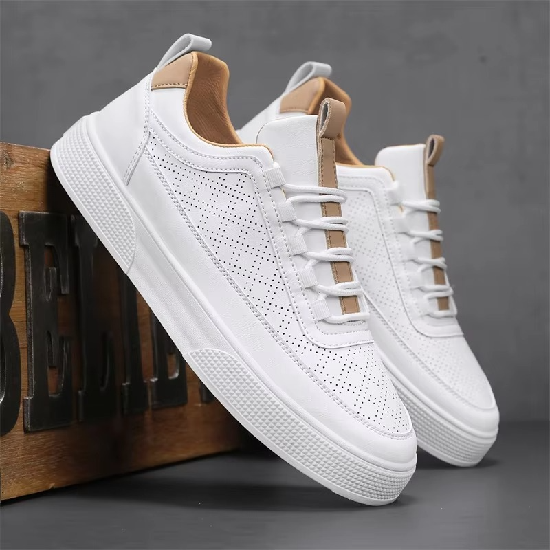 Snygga Vita Sneakers med Tjock Sula för Herr | Perfekt för Alla Säsonger