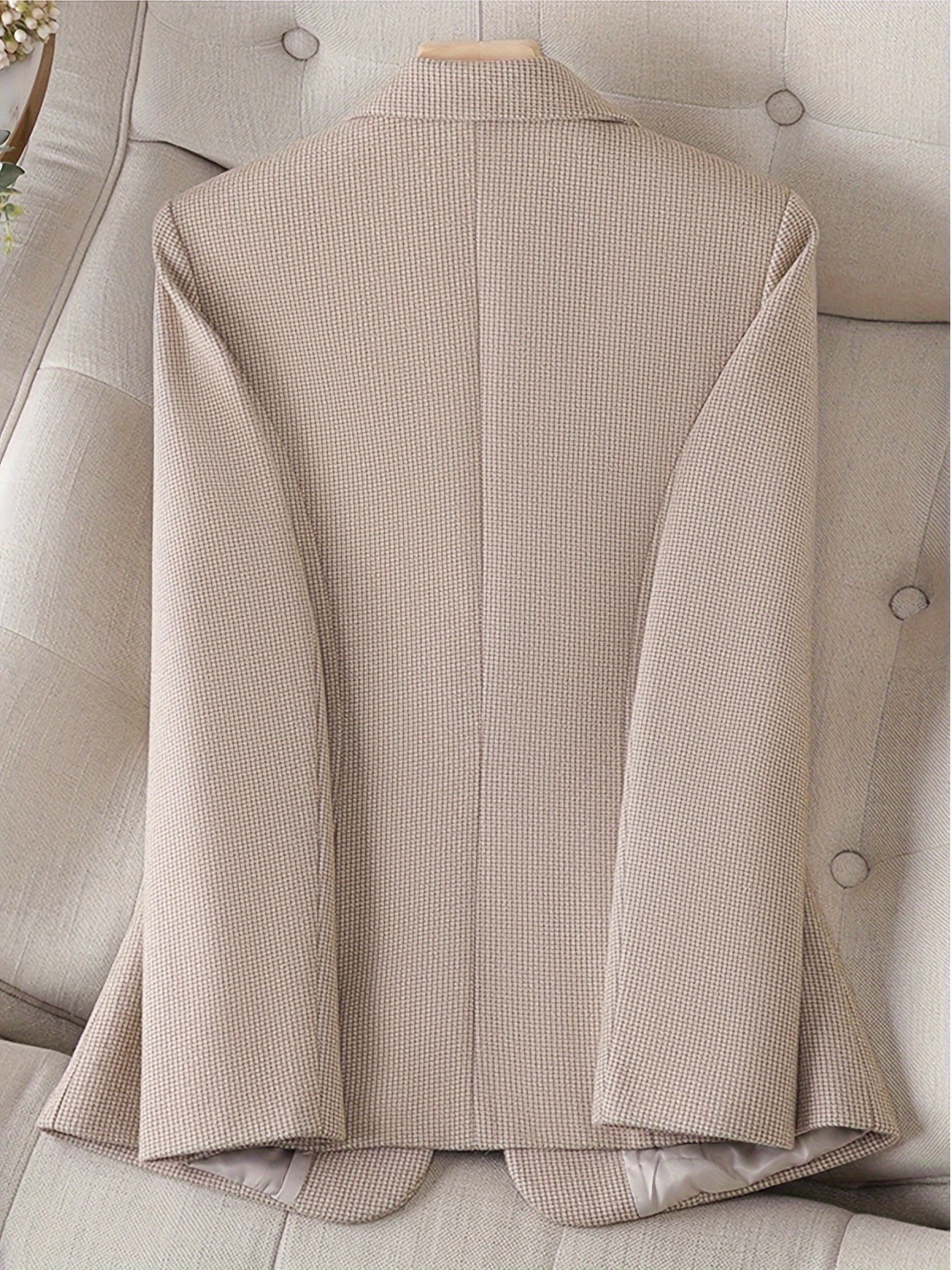 Elegant Business Blazer med Notch Krage i Beige för Dam | Perfekt för Alla Årstider