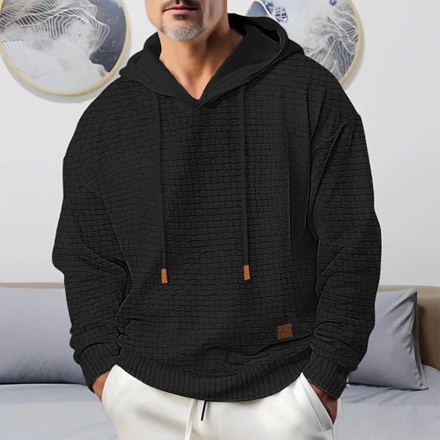 Casual Hooded Tröja för Herr | Perfekt för Vardagsbruk