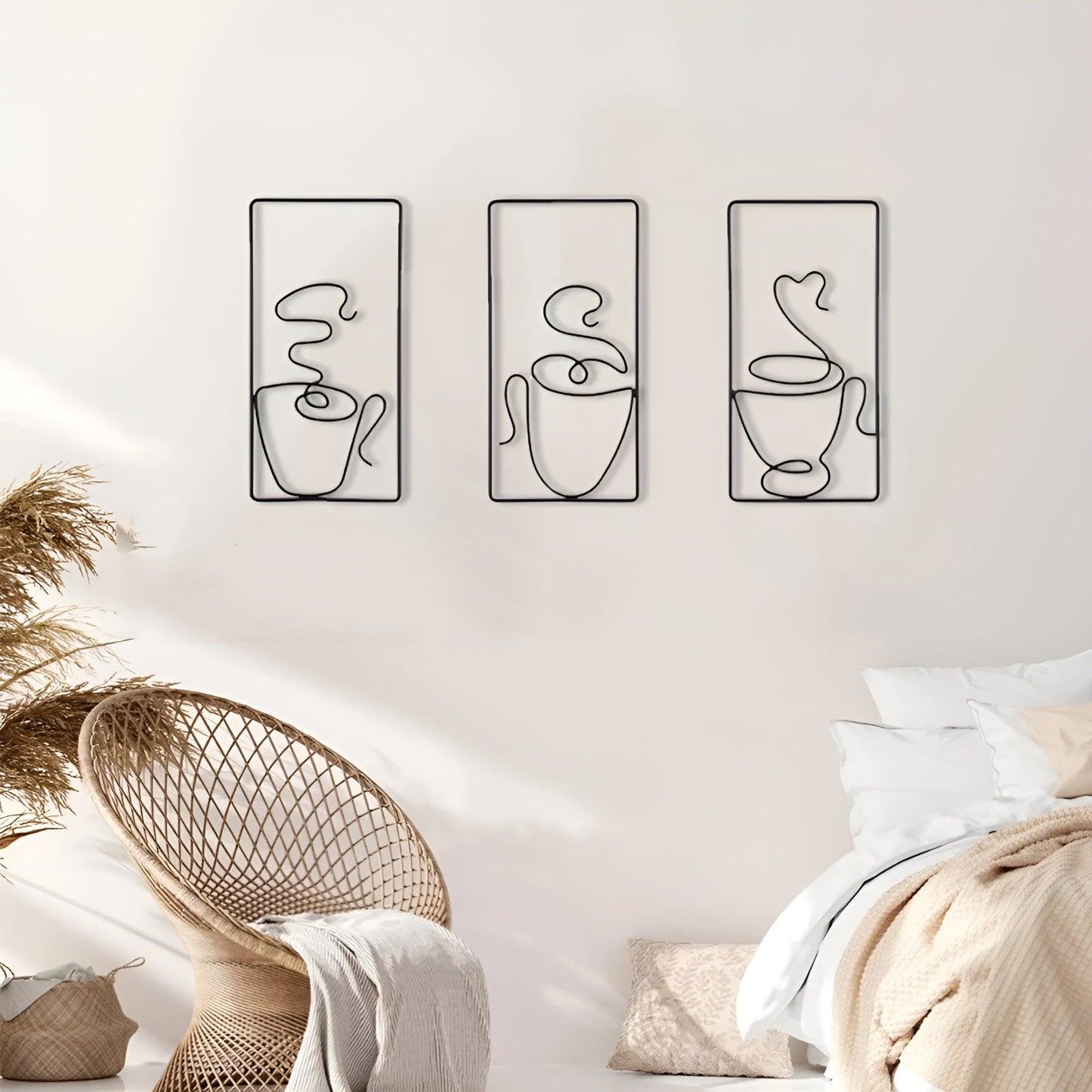 BrewScape | Stilf Konst, Estetisk Kaffekopp Väggkonst, Perfekt för Kaféer & Mysiga Utrymmen