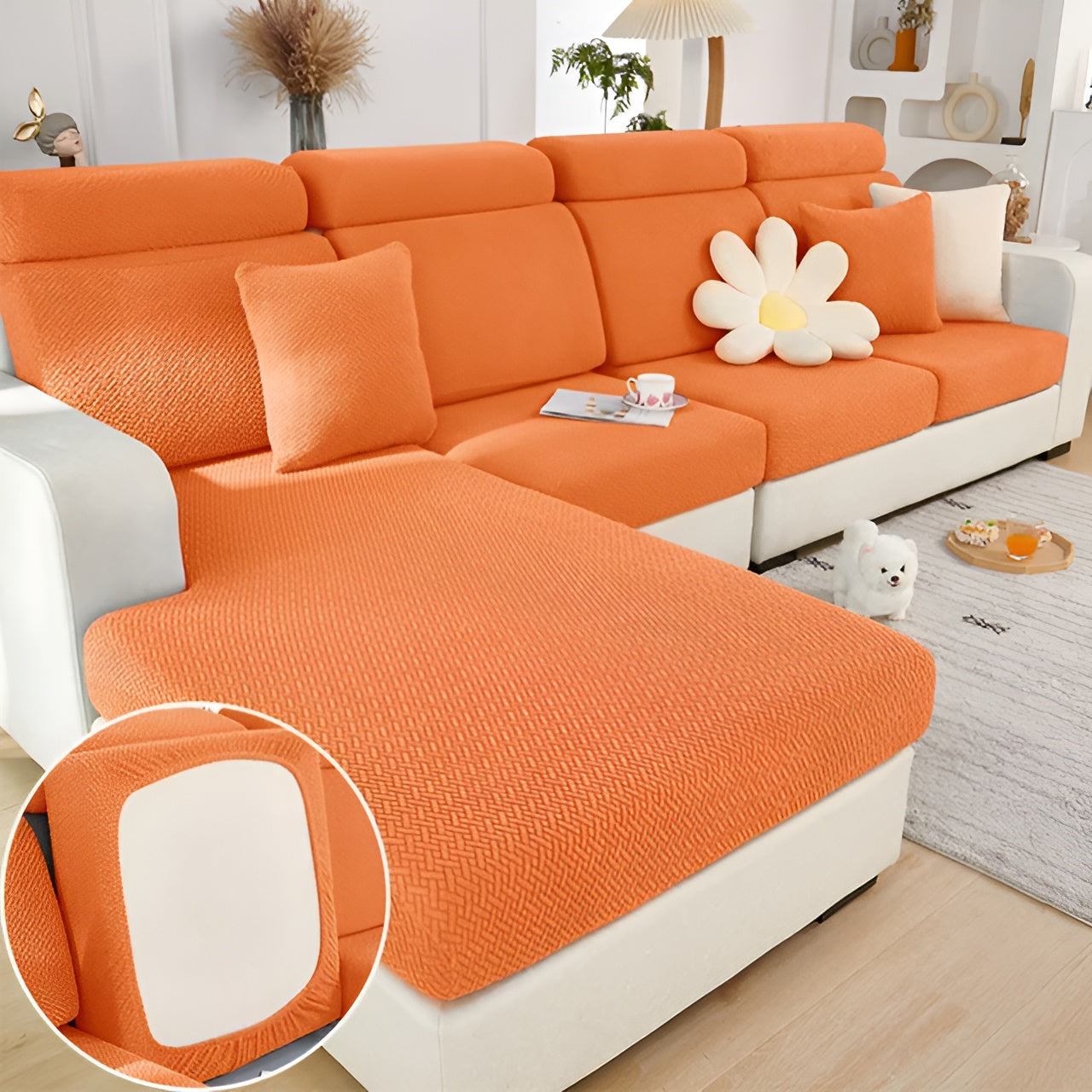 CushionGuard | Enfärgat Sofföverdrag, Mjukt & Flexibelt, Perfekt För Hemuppgradering