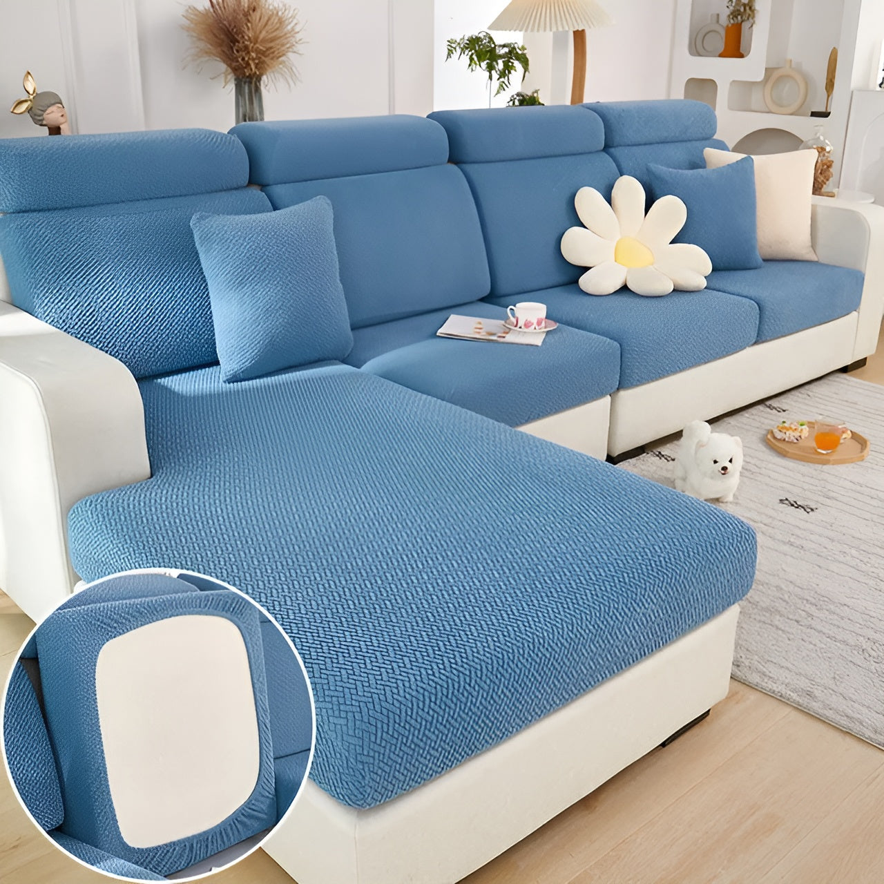 CushionGuard | Enfärgat Sofföverdrag, Mjukt & Flexibelt, Perfekt För Hemuppgradering