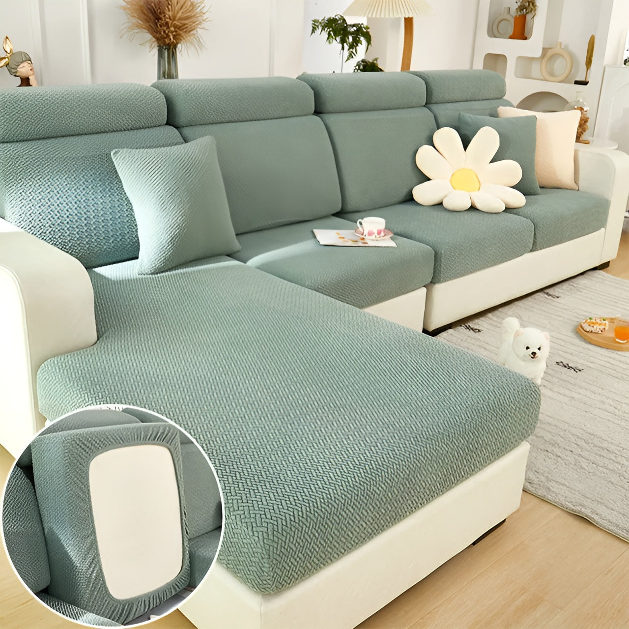 CushionGuard | Enfärgat Sofföverdrag, Mjukt & Flexibelt, Perfekt För Hemuppgradering