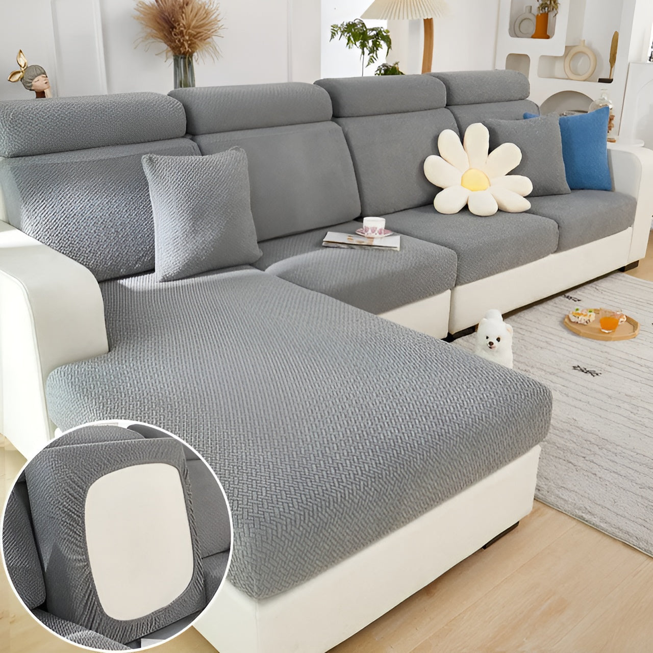 CushionGuard | Enfärgat Sofföverdrag, Mjukt & Flexibelt, Perfekt För Hemuppgradering