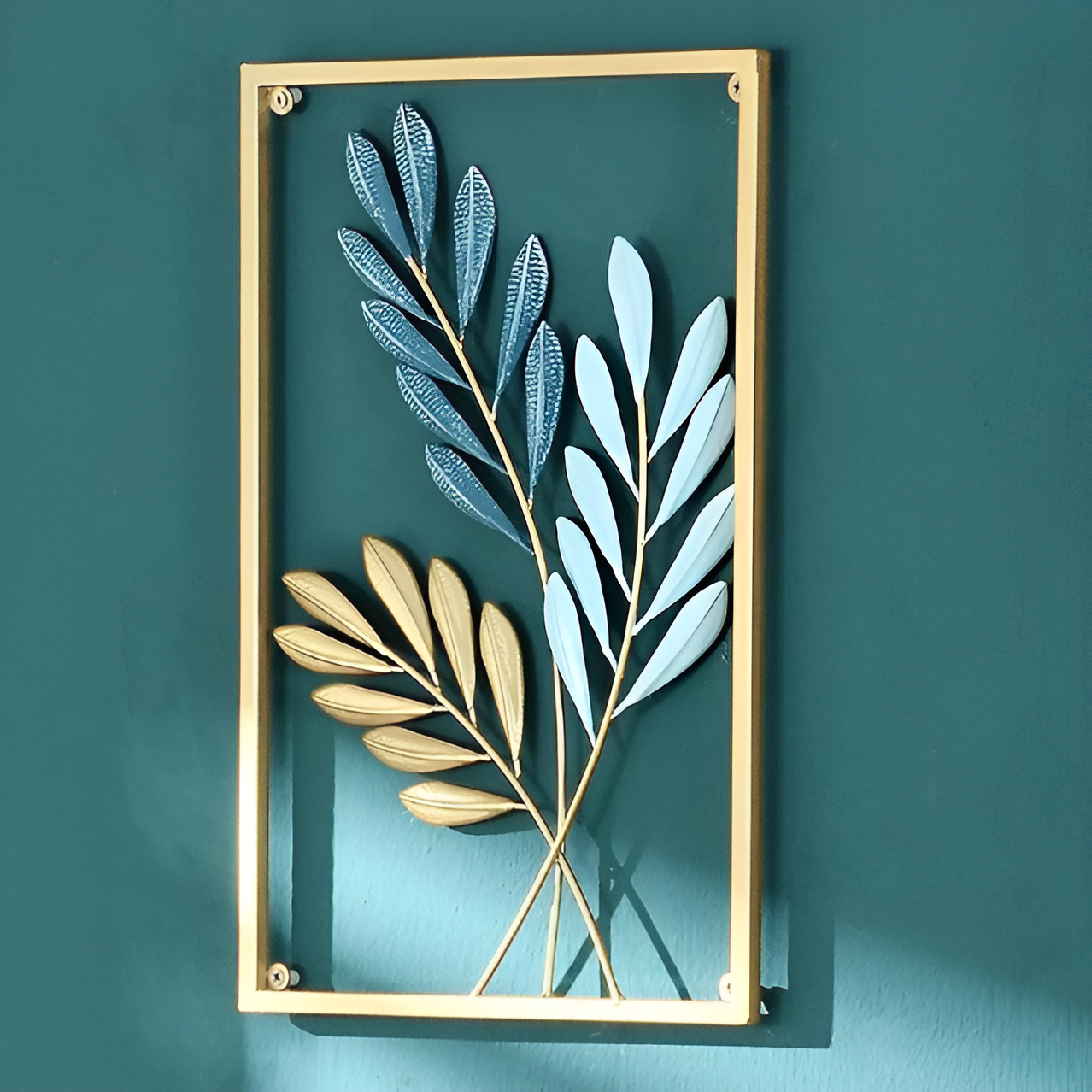 NordicLeaf | Väggkonst, Metallblad-Inspirerad Design, Perfekt För Naturnära Hem