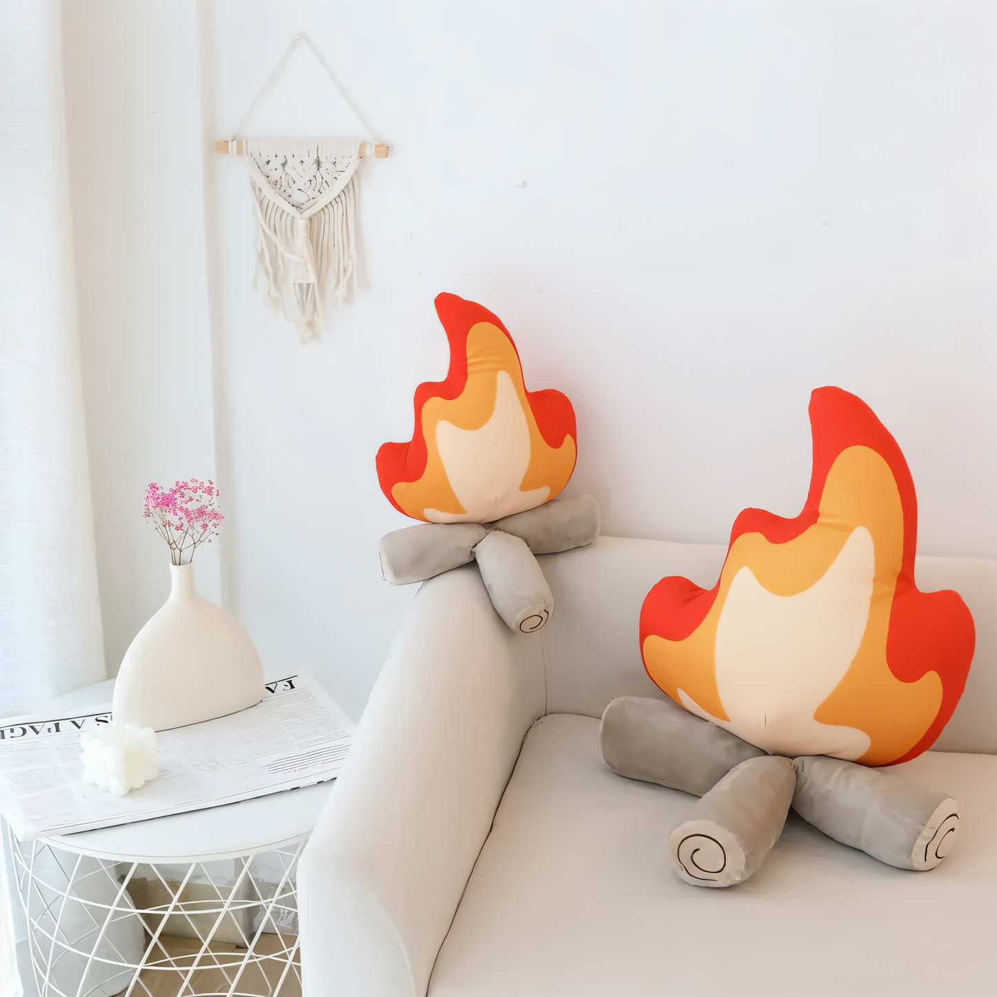 CozyFlame | Lägereld Plysch Mjuk Gosedjurskudde, & Kramvänlig, Rolig & Dekorativ, Perfekt för Hem & Gåvor