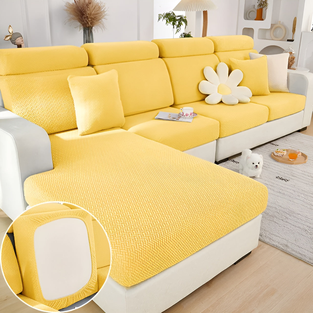 CushionGuard | Enfärgat Sofföverdrag, Mjukt & Flexibelt, Perfekt För Hemuppgradering