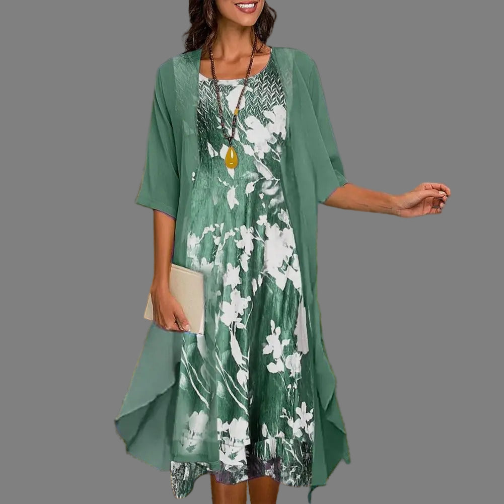 Sommarklänning Med Blommönster För Kvinnor