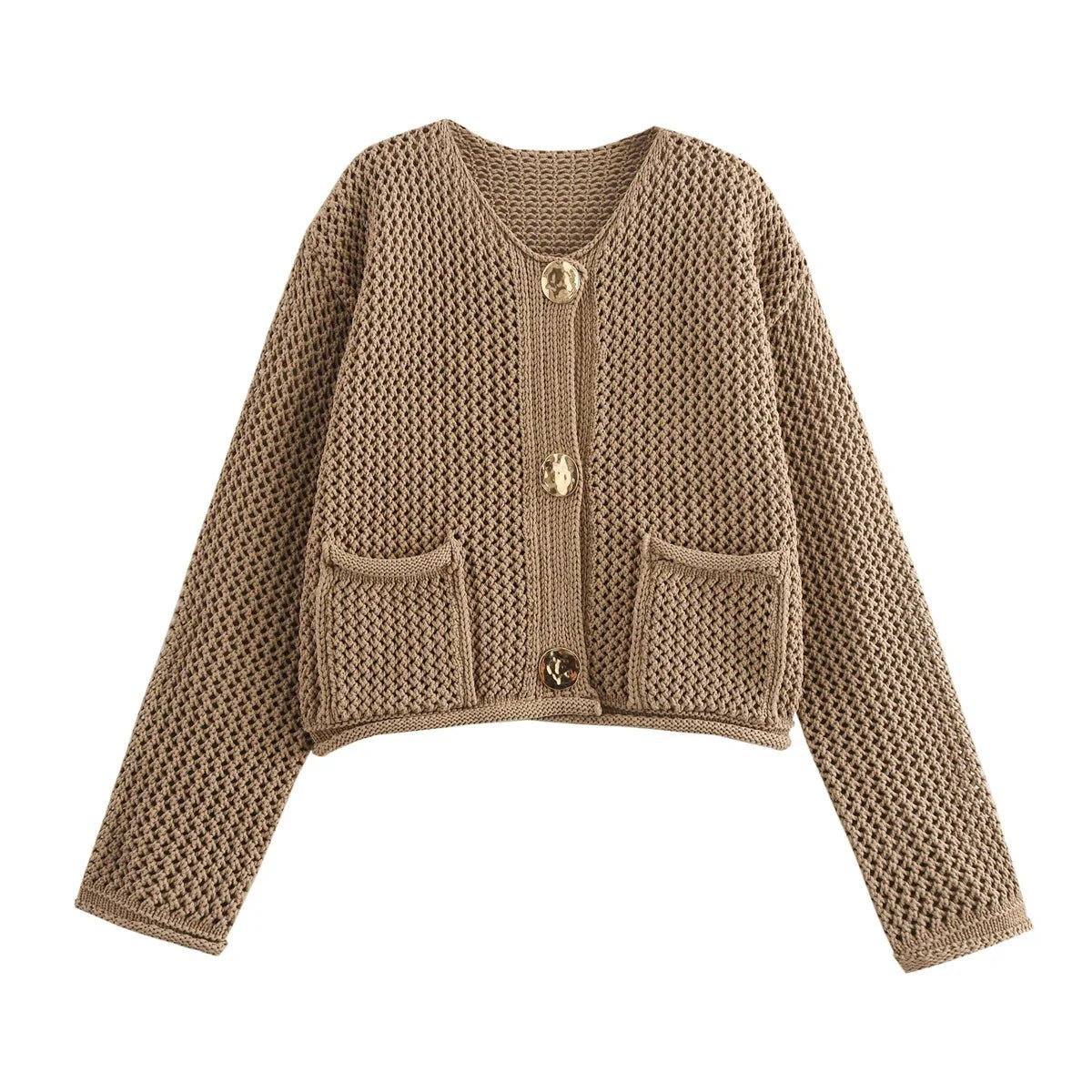 Överdimensionerad Cardigan Med Guldknappar | Ideal för alla årstider