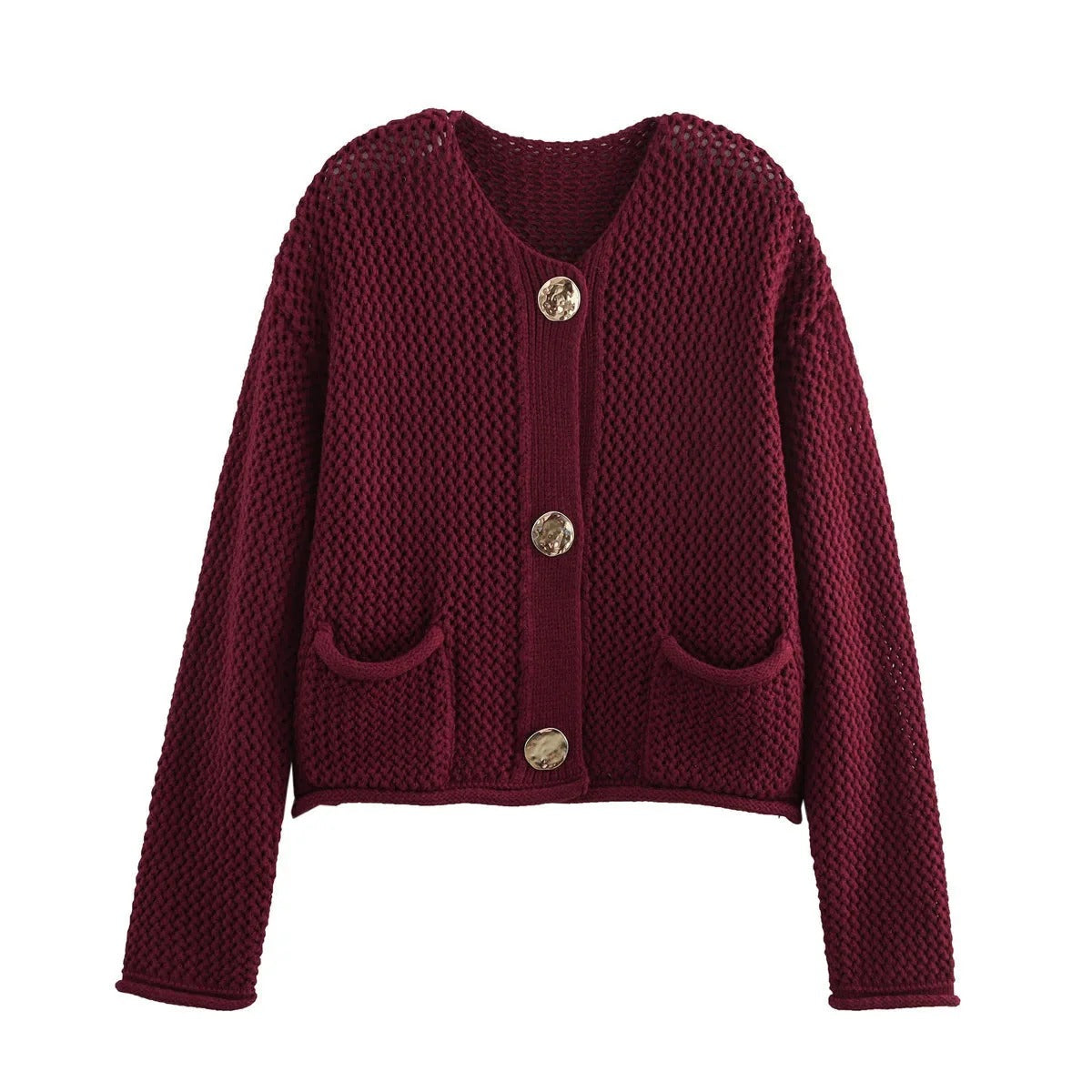 Överdimensionerad Cardigan Med Guldknappar | Ideal för alla årstider