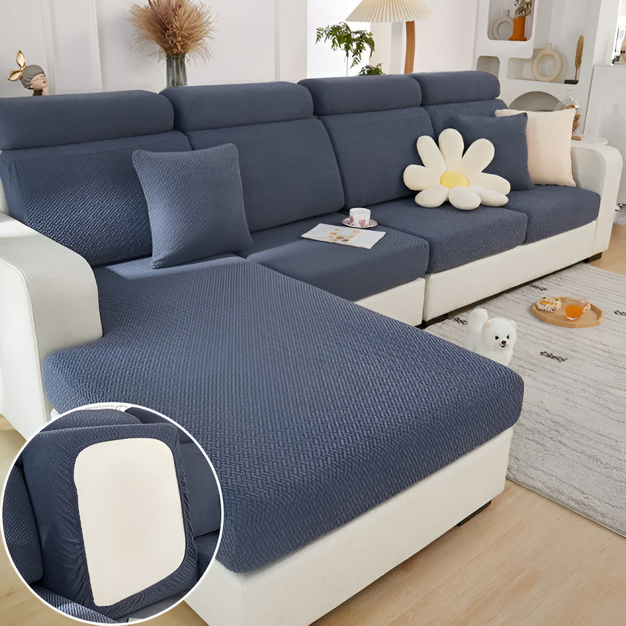 CushionGuard | Enfärgat Sofföverdrag, Mjukt & Flexibelt, Perfekt För Hemuppgradering