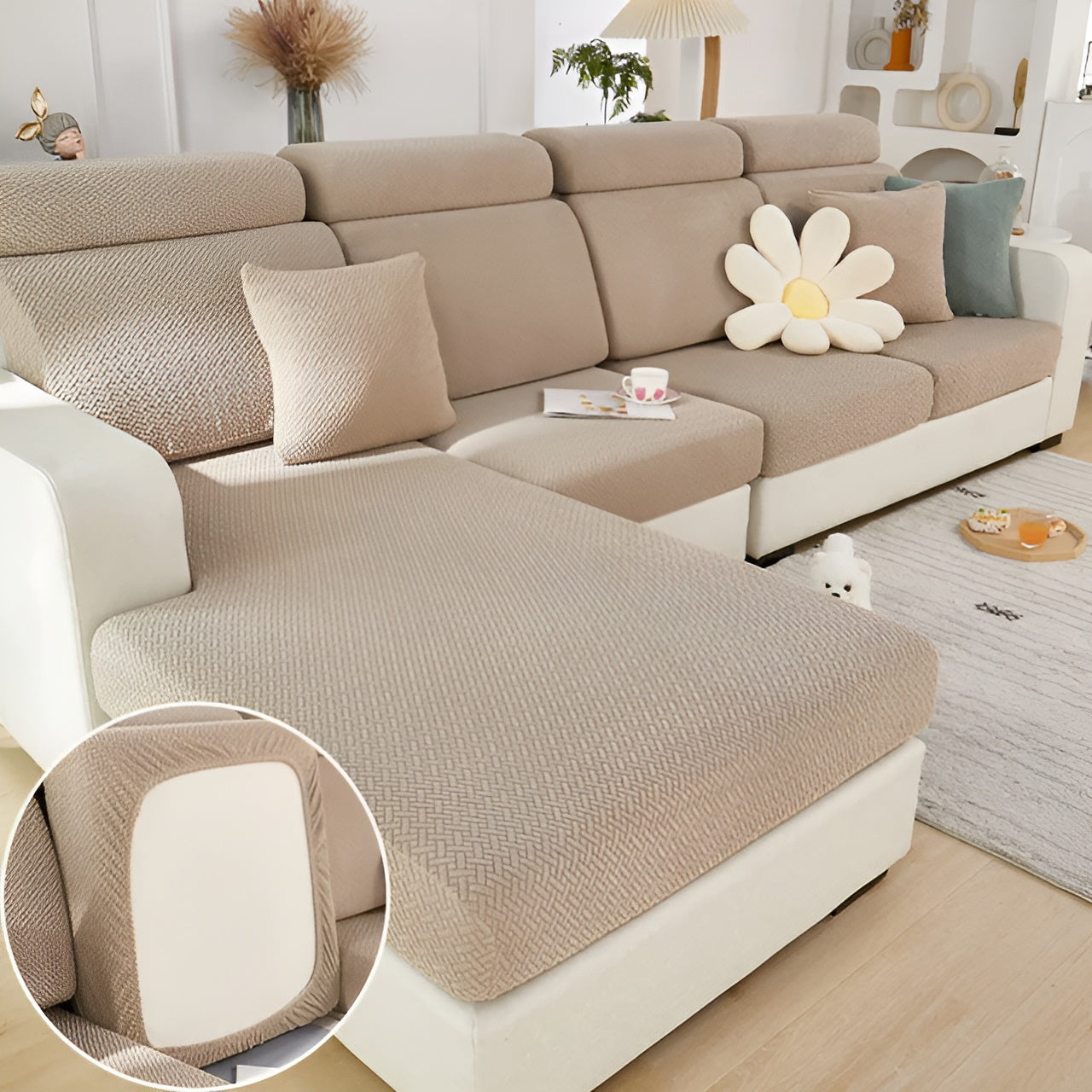CushionGuard | Enfärgat Sofföverdrag, Mjukt & Flexibelt, Perfekt För Hemuppgradering