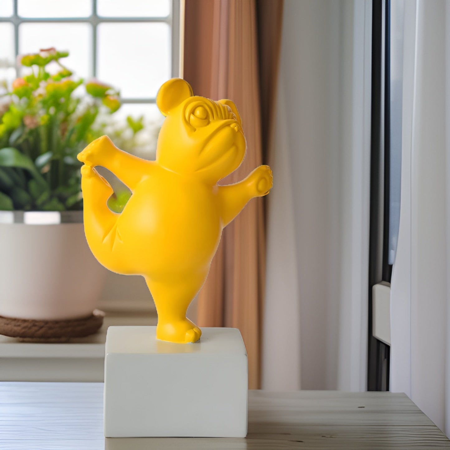 BdoodleCharm | Gig Tecknad Bdog Figur, Hartspynt För Skrivbord, Perfekt För Djurälskare