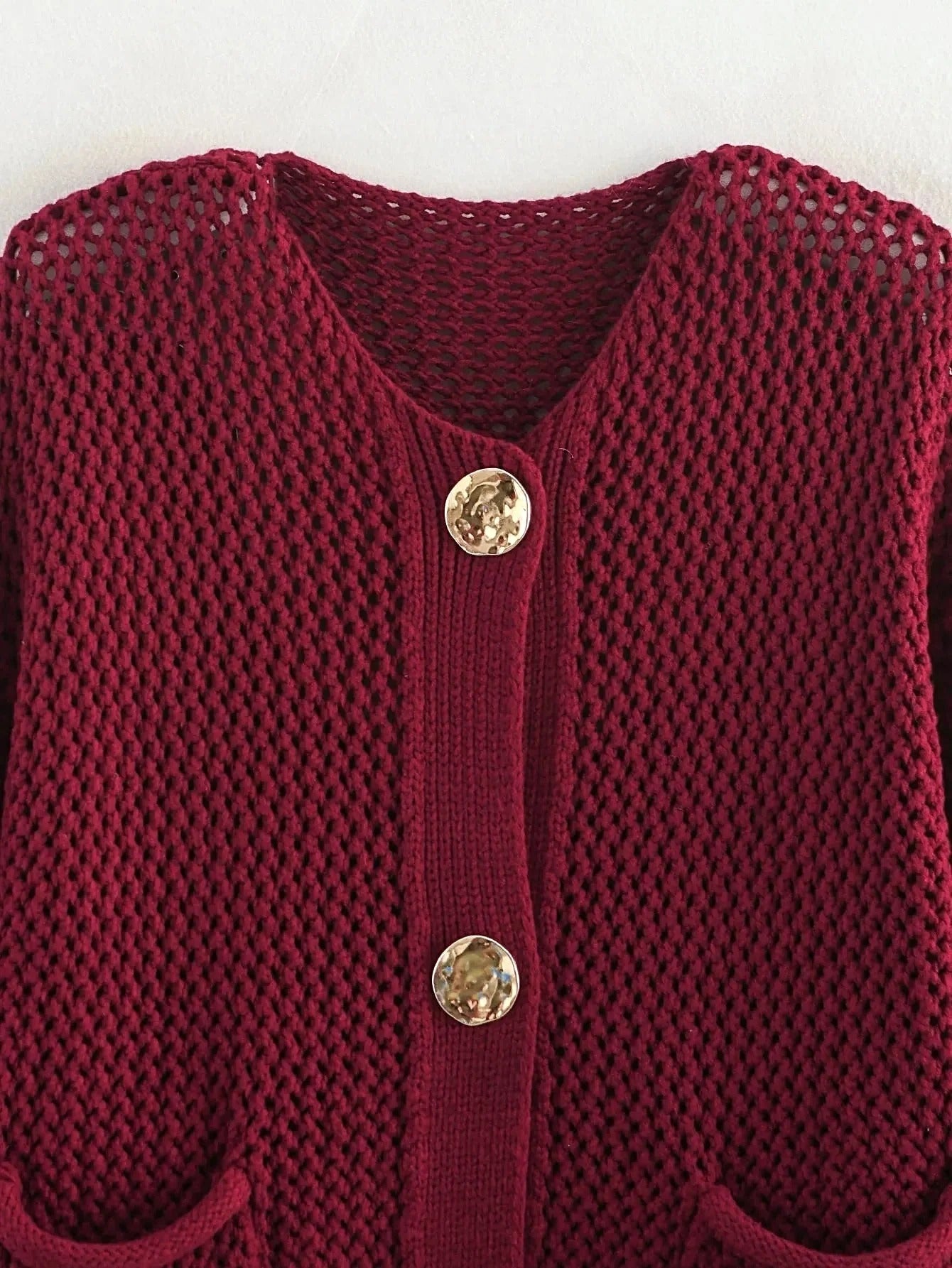 Överdimensionerad Cardigan Med Guldknappar | Ideal för alla årstider