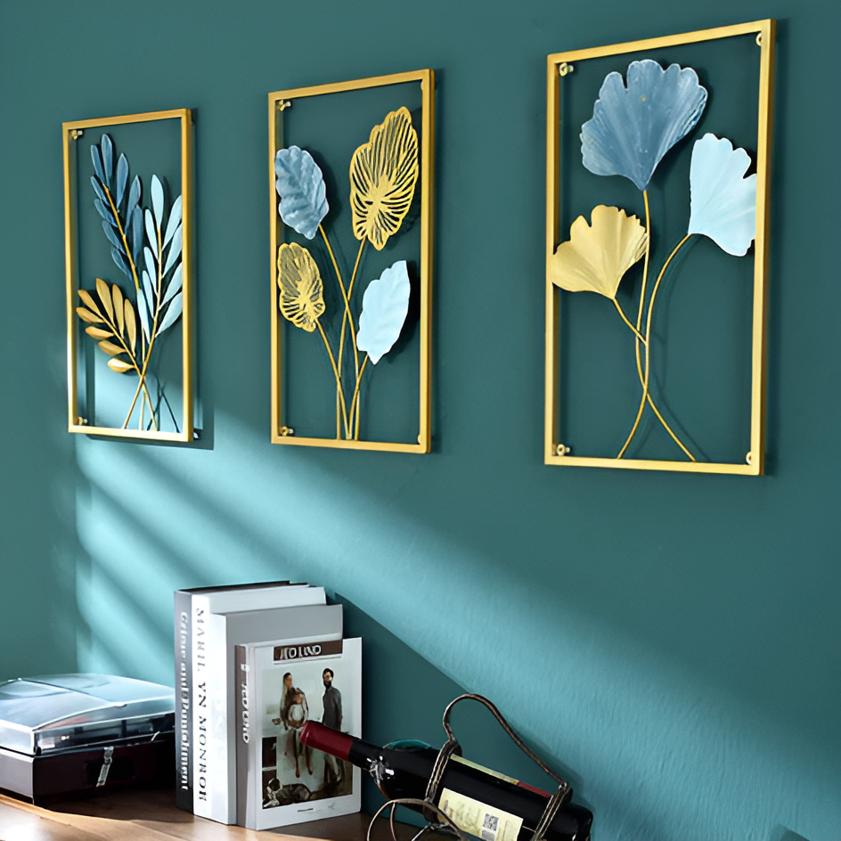 NordicLeaf | Väggkonst, Metallblad-Inspirerad Design, Perfekt För Naturnära Hem