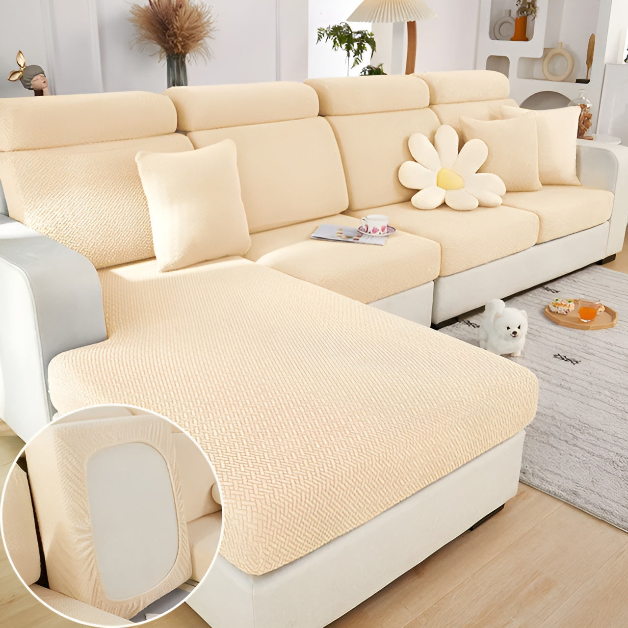 CushionGuard | Enfärgat Sofföverdrag, Mjukt & Flexibelt, Perfekt För Hemuppgradering