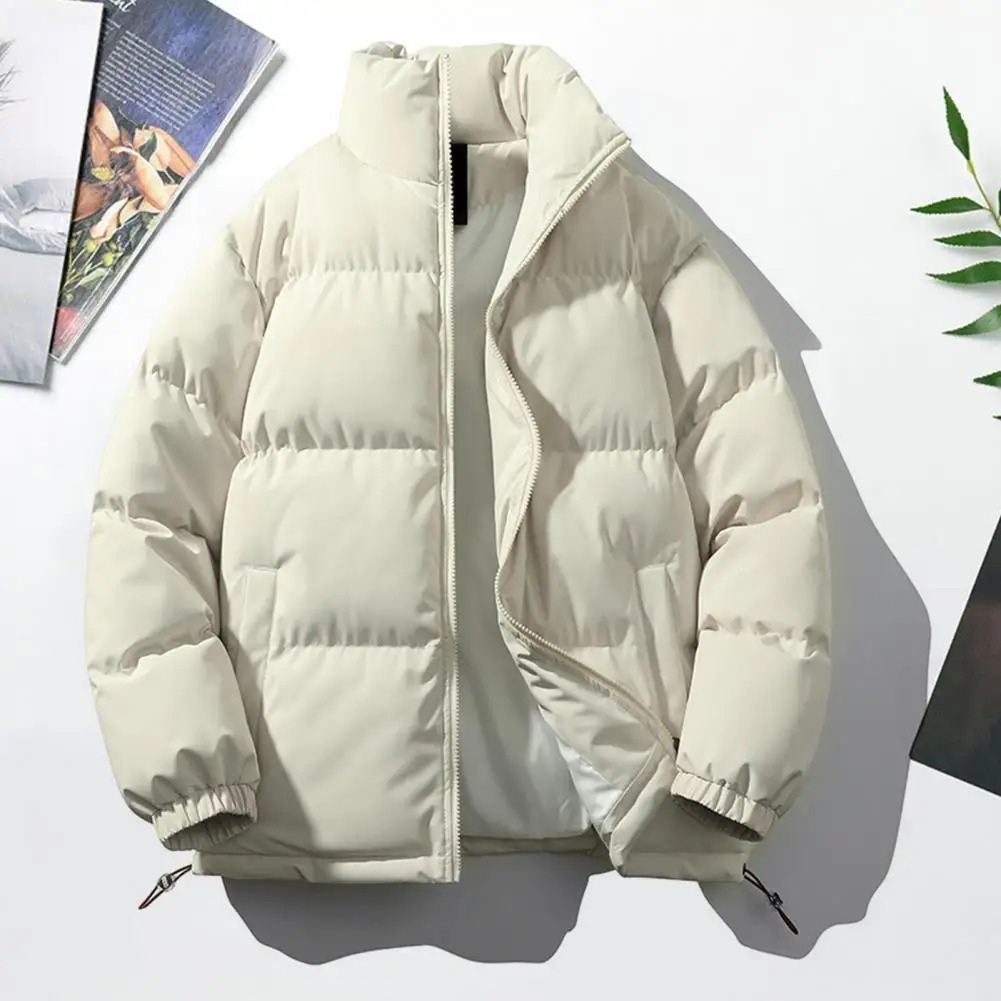 Trendig Enfärgad Lätt Pufferjacka för Herr | Perfekt för Höst/Vinter
