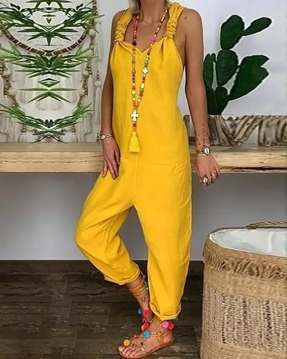 Eleganta Rygglös Sommar Jumpsuit för Dam | Perfekt för Sommardagar