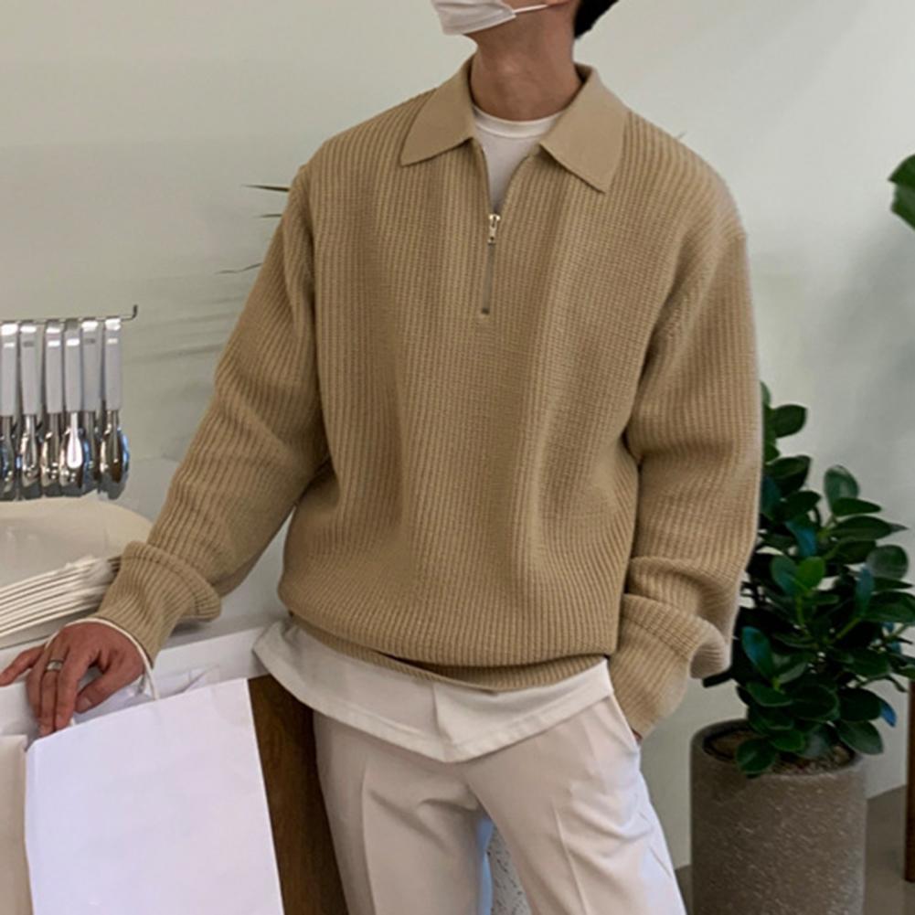Casual Cordflod Half Zip Tröja för Herr | Perfekt för Höst/Vinter