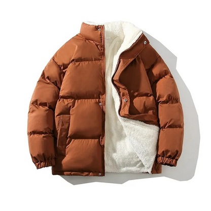 Elegant Pufferjacka med Fleece Foder och Dragkedja för Herr | Perfekt för höst/vinter