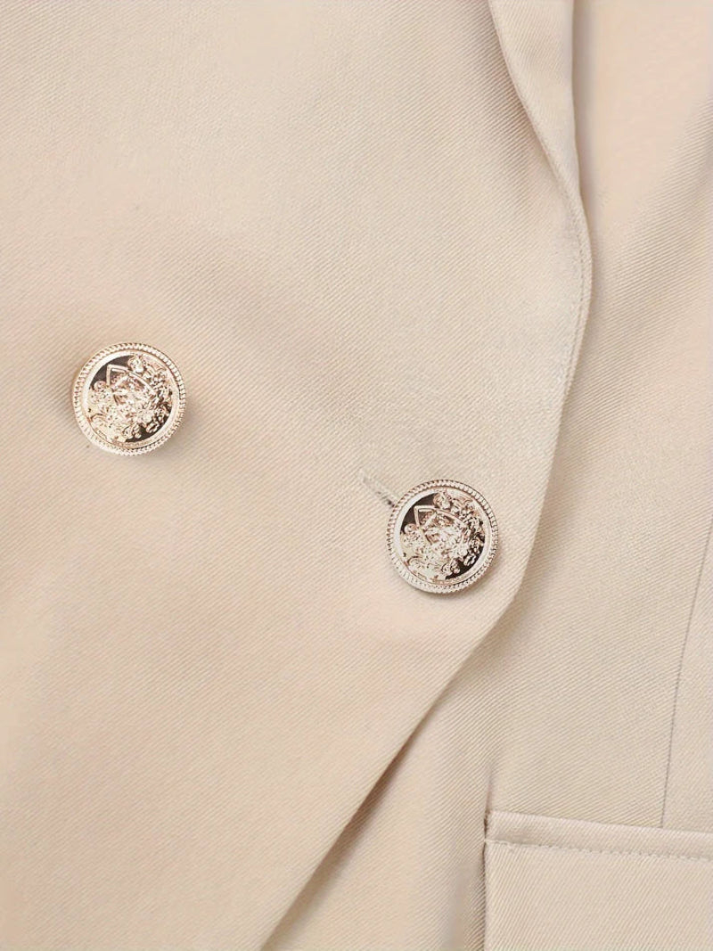 Stilft Enfärgad Tvådelad Blazer-Set För Kvinnor | För Formella Tillfällen