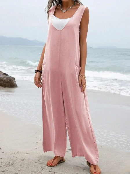 Dames Jumpsuit Zonder Mouwen met Zakken | Ideaal voor Lente/Zomerseizoen