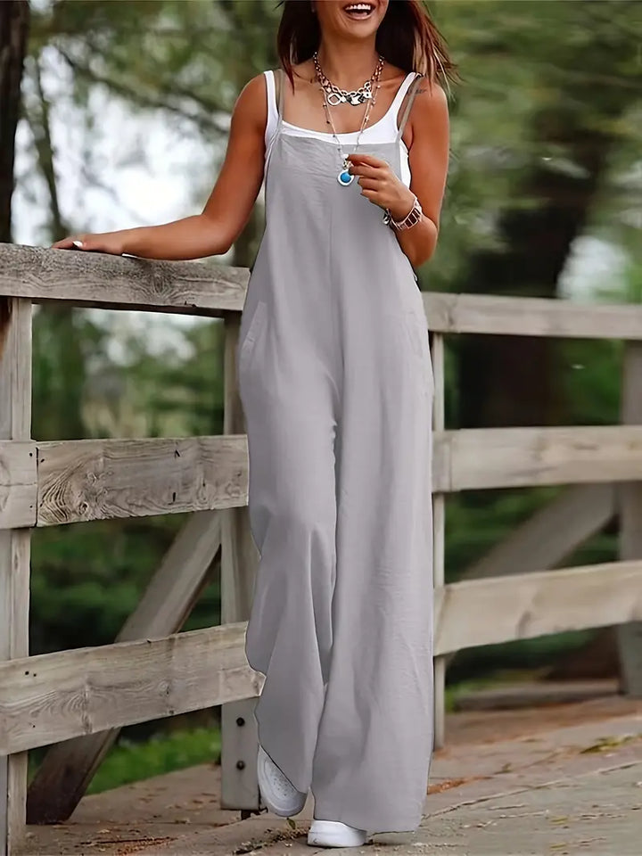 Avslappnad Lös Passform Ärmlös Jumpsuit för Dam | Perfekt för Våren/Sommaren