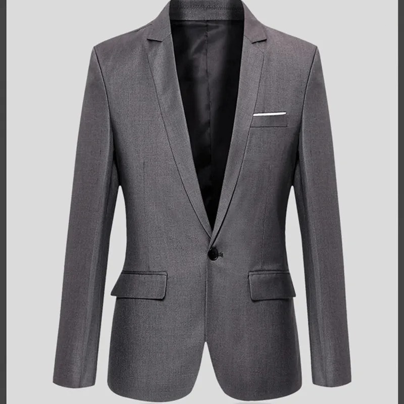 Snygg Slim Fit Blazer med En Knap Kostymjacka för Herr | Perfekt för Alla Säsonger