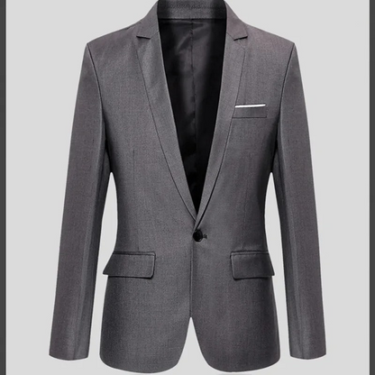 Snygg Slim Fit Blazer med En Knap Kostymjacka för Herr | Perfekt för Alla Säsonger