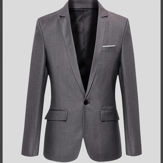 Snygg Slim Fit Blazer med En Knap Kostymjacka för Herr | Perfekt för Alla Säsonger