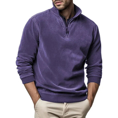 Blekt Fleece Tröja Med Dragkedja För Herr | Perfekt för Utomhusaktiviteter