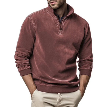 Blekt Fleece Tröja Med Dragkedja För Herr | Perfekt för Utomhusaktiviteter