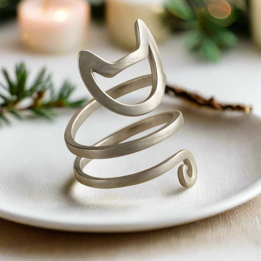 Damring med vriden kattdesign 0