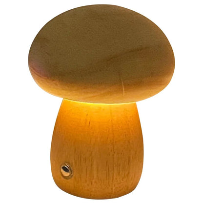 Dimbar LED-nattlampa – Träsvampdesign med USB-laddning 0