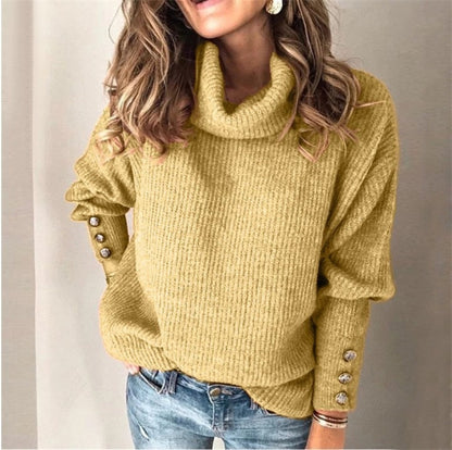 Stylish Tröja med Knappar för Dam | Ideal för Höst/Vinter