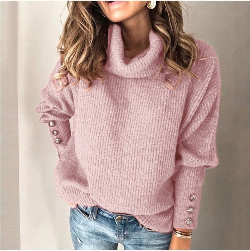 Stylish Tröja med Knappar för Dam | Ideal för Höst/Vinter