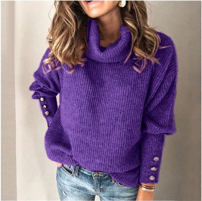 Stylish Tröja med Knappar för Dam | Ideal för Höst/Vinter