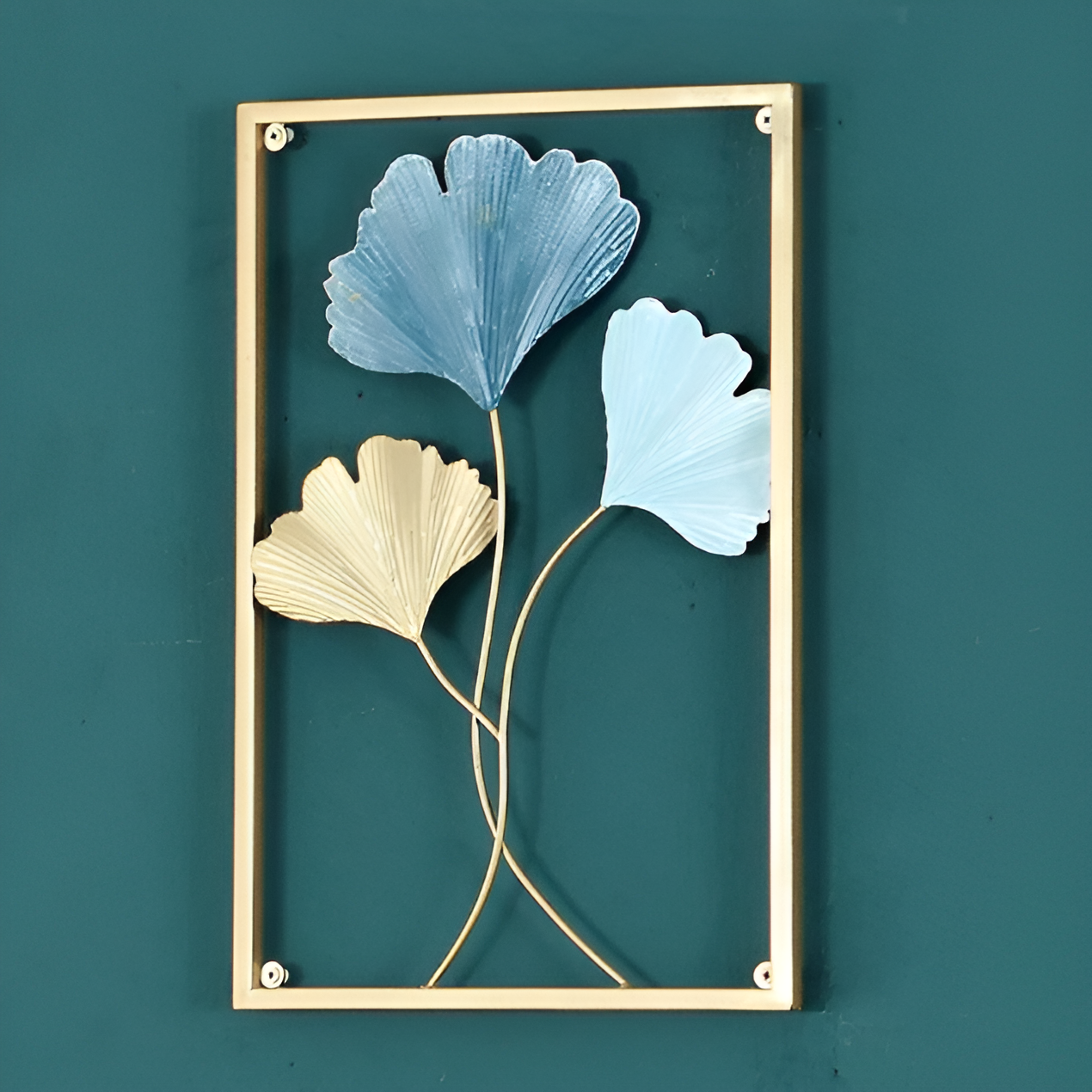 NordicLeaf | Väggkonst, Metallblad-Inspirerad Design, Perfekt För Naturnära Hem